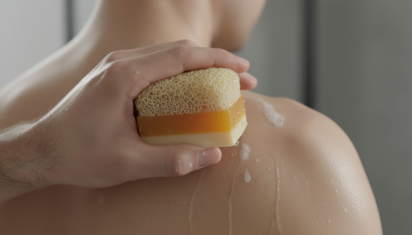 Eselsmilch-Honig-Seife mit Luffa-Schwamm - pH-neutral & handgemacht